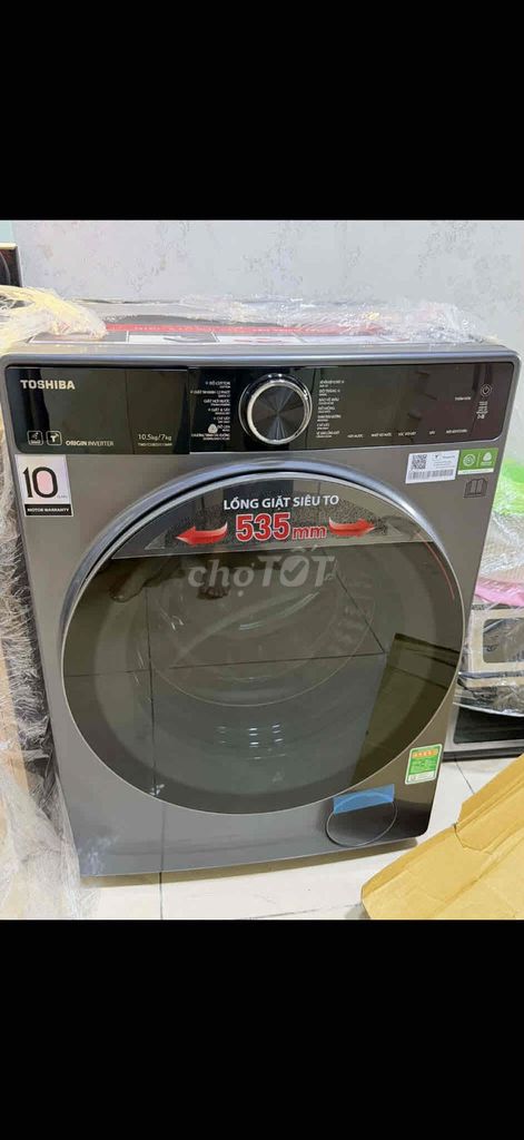 Máy giặt sấy Toshiba 10.5kg cửa trước Xám. Mua bán Máy giặt tại Quận Tân Bình Tp Hồ Chí Minh được đăng bởi Lê Hải Tuyên hình 1