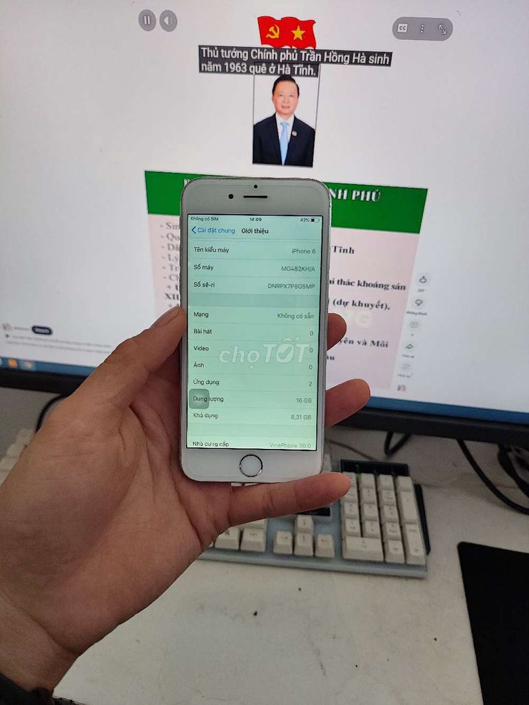 Apple iPhone 6 16GB Trắng. Mua bán Điện thoại tại Huyện Thuỷ Nguyên Hải Phòng được đăng bởi Hùng Nguyễn THP store hình 1