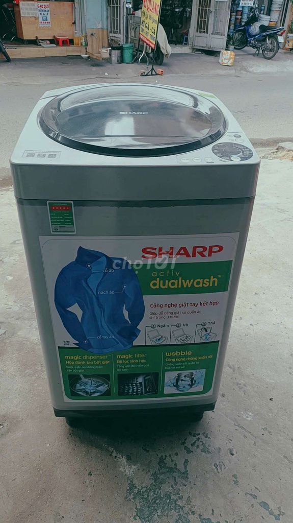 Máy giặt Sharp 8kg zin đẹp giặt êm sạch