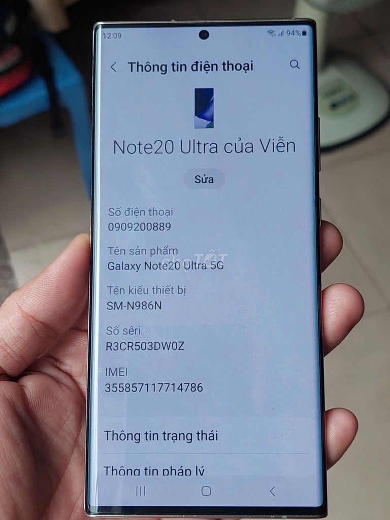 Ss Note 20 Ultra,12/256GB Trắng như mới. Mua bán Điện thoại tại Quận Gò Vấp Tp Hồ Chí Minh được đăng bởi Lê Huy Viễn hình 1