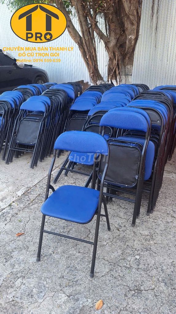 Ghế xếp Kim loại Vải Xanh. Mua bán Bàn ghế tại Quận Ngũ Hành Sơn Đà Nẵng được đăng bởi Đồ Cũ TTpro hình 1