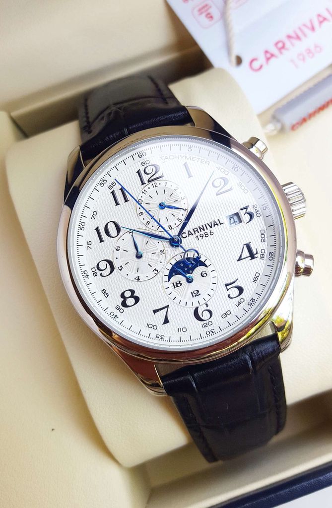 Đồng Hồ Cơ Carnival Nam 39mm Lịch Moon Phase. Mua bán Đồng hồ tại Thành phố Thủ Đức Tp Hồ Chí Minh được đăng bởi Hiếu Nguyễn hình 1