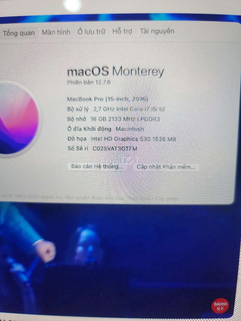 Macbook pro 2016 15inch i7 ram 16 ssd 512