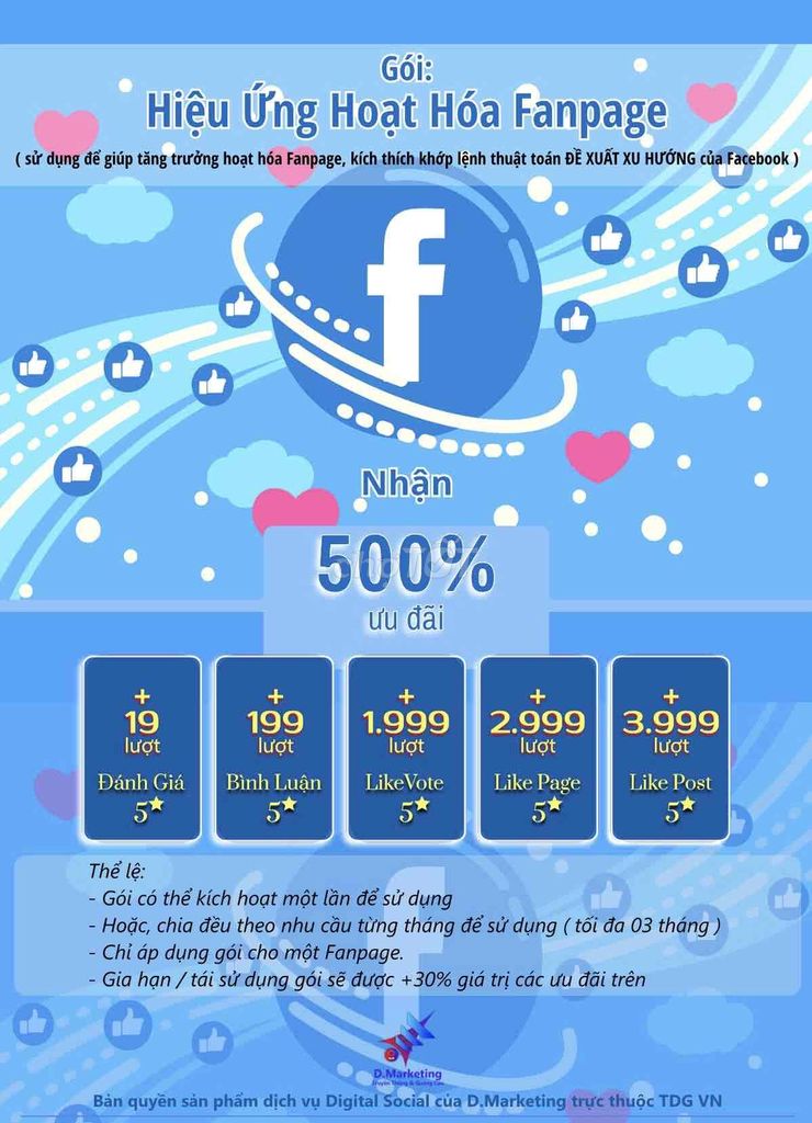 Dịch vụ hoạt hoá hiệu ứng Fanpage