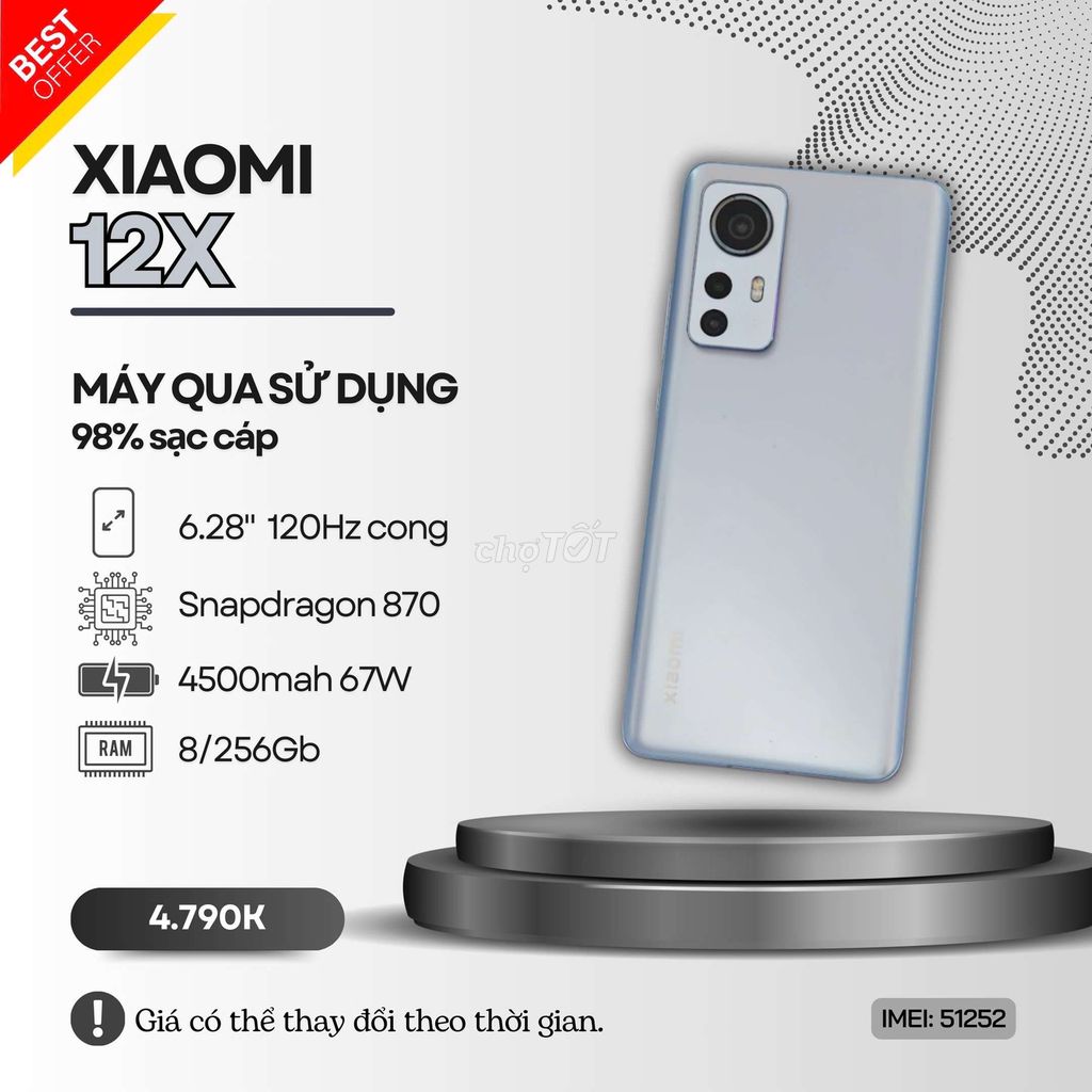 🌟XIAOMI 12X ĐÃ UP QT 8/256GB