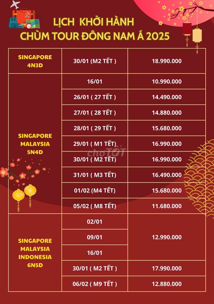 🎉 KHỞI HÀNH TOUR ĐÔNG NAM Á 2025 CỰC HOT! ✈️