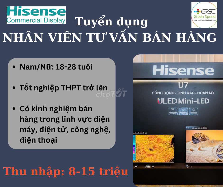 HISENSE TUYỂN DỤNG NHÂN VIÊN BÁN HÀNG