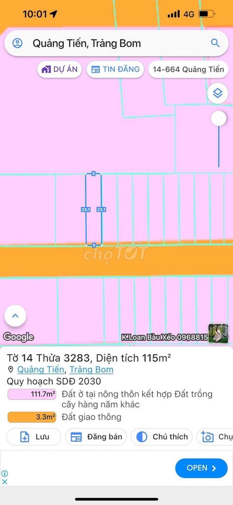 cần bán lô quảng tiến 5x23 full thổ cư, mặt nhựa lớn