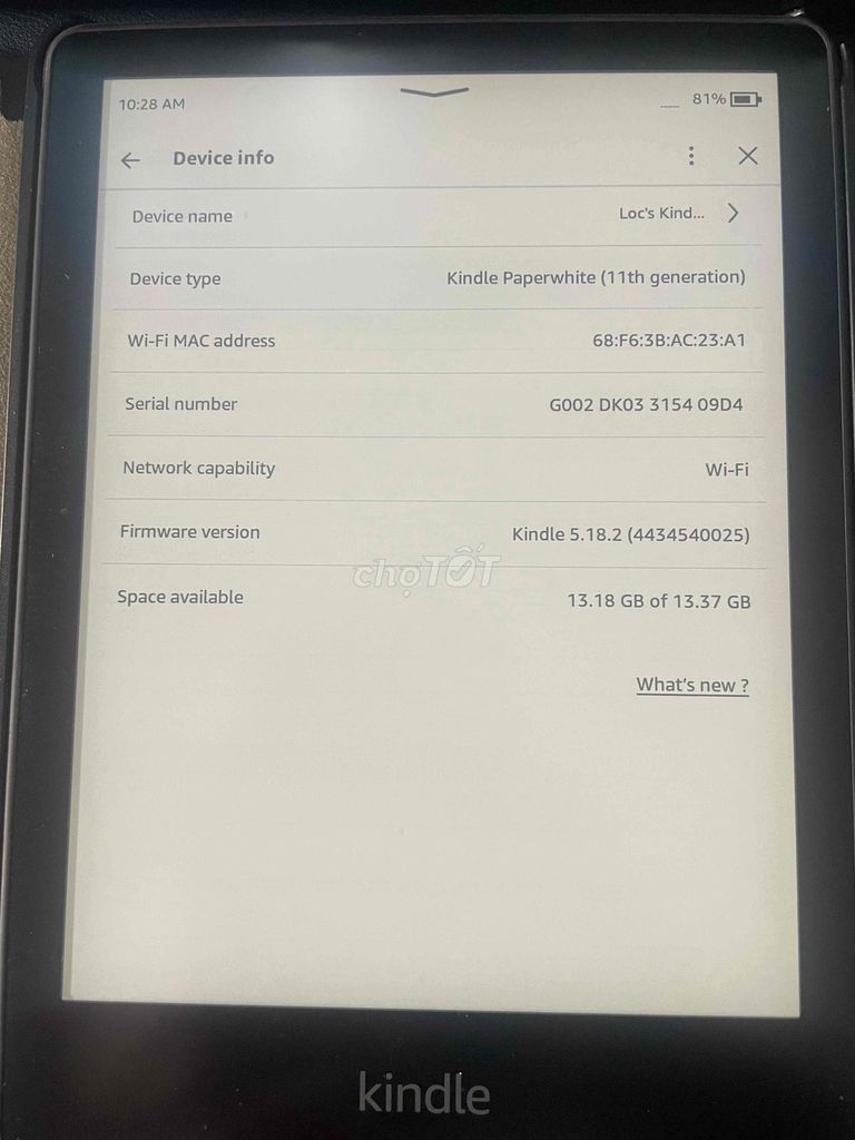 Kindle Paperwhite 5 16GB Đen. Mua bán Máy tính bảng tại Quận Bình Tân Tp Hồ Chí Minh được đăng bởi Lộc Trần hình 1