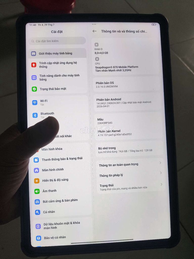 Xiaomi Pad 6 8GB/128GB kèm sạc zin 33W. Mua bán Máy tính bảng tại Quận Ninh Kiều Cần Thơ được đăng bởi Hoàng Long hình 1