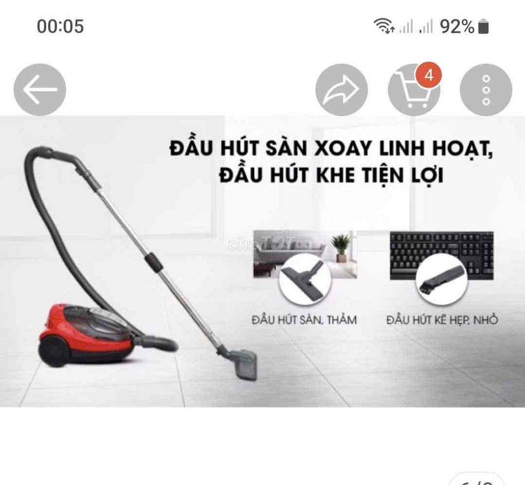 Máy hút bụi Hitachi Đỏ , còn đẹp. Mua bán Nội thất, đồ gia dụng khác tại Quận 6 Tp Hồ Chí Minh được đăng bởi cô kiều hình 1