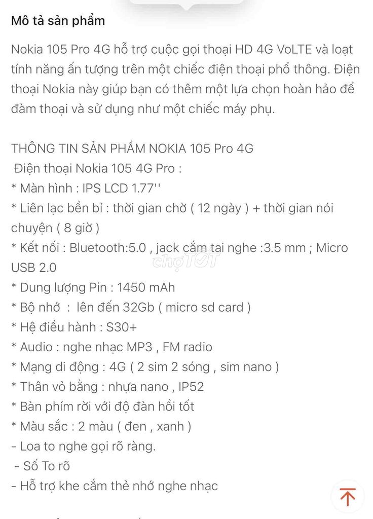 Nokia 105 mới. Mua bán Điện thoại tại Huyện Ea Súp Đắk Lắk được đăng bởi Võ Long hình 1