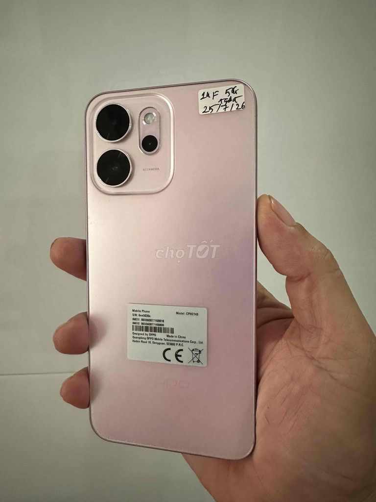 OPPO Reno 14F 5G 8GB 256GB Hồng TGDĐ BH. Mua bán Điện thoại tại Huyện Cần Đước Long An được đăng bởi nguyễn thanh phong hình 1