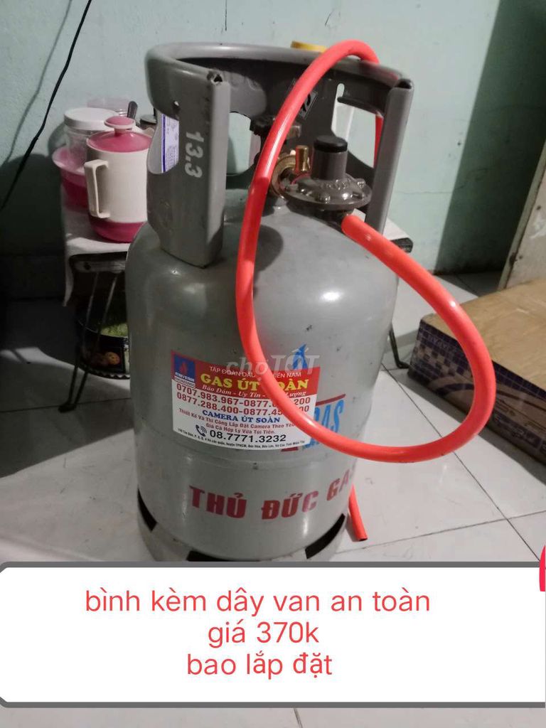 Binh gas , dây van an toàn, giá 370k