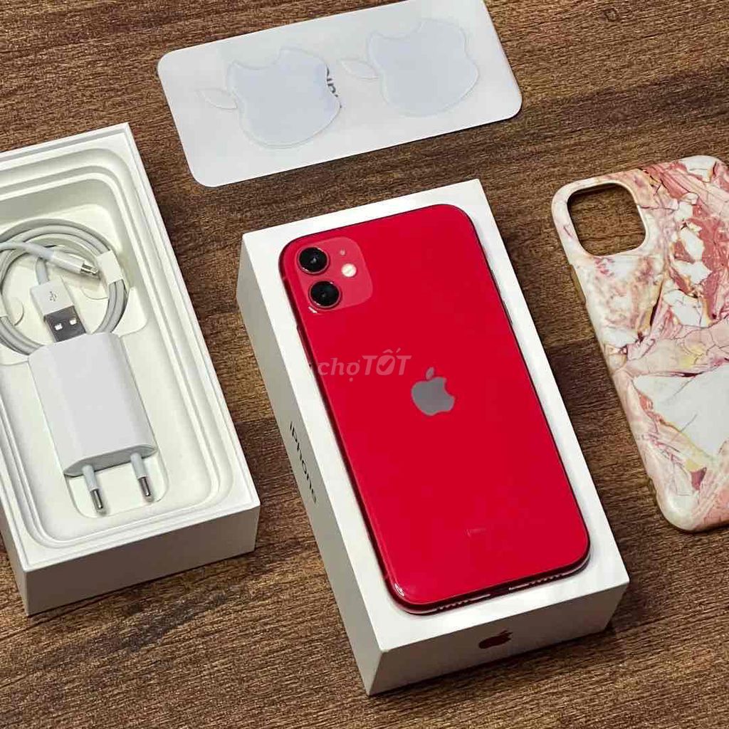 iphone 11 Đỏ 64gb Quốc tế chính hãng còn BH 7th