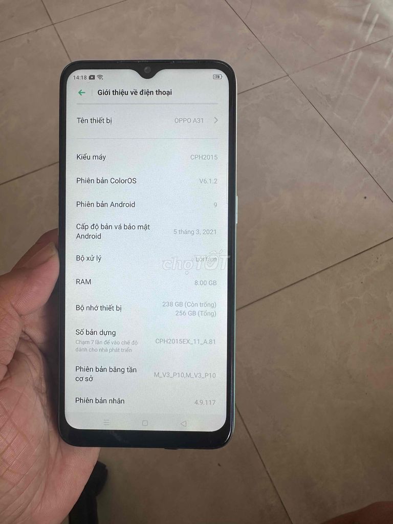 OPPO A31 256GB Xanh ngọc. Mua bán Điện thoại tại Thành phố Thuận An Bình Dương được đăng bởi Trần Mạnh hình 1