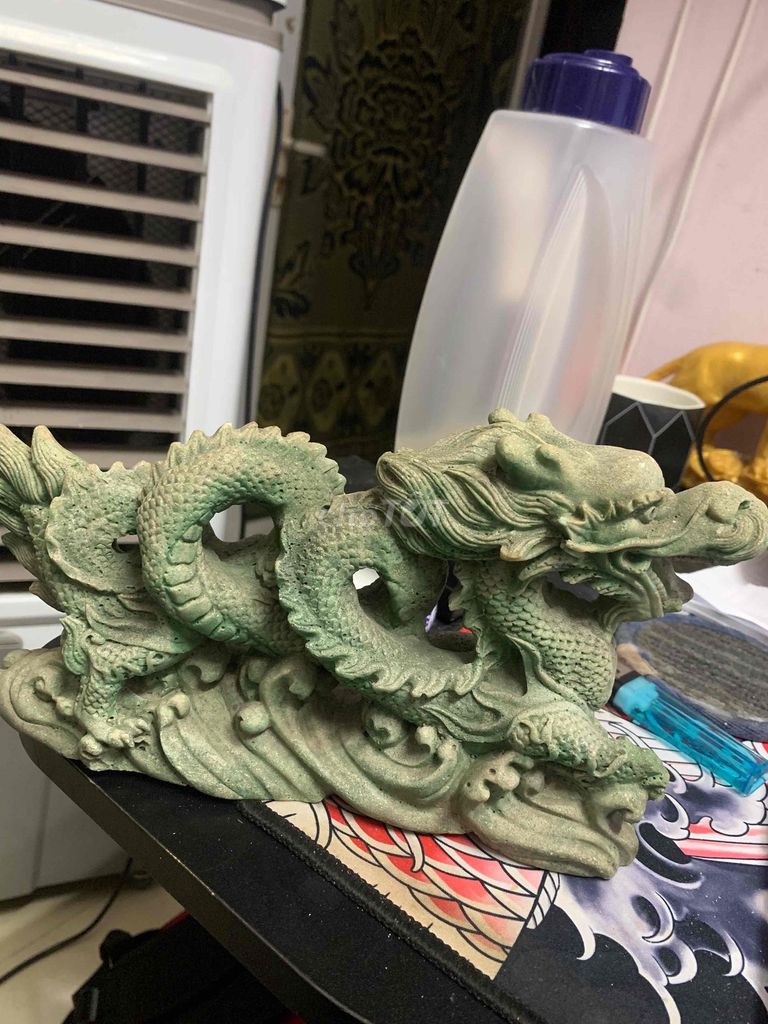 Tượng đá Rồng xanh hồ cá bonsai
