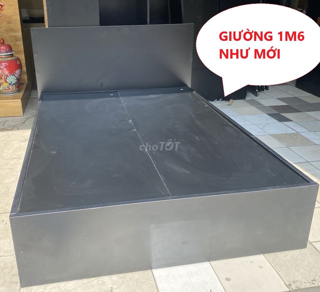 GIƯỜNG GỖ MDF 1M4X2M NHƯ MỚI