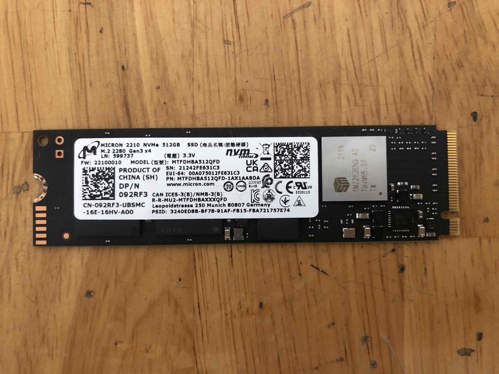DDR4 16G 2666 và SSD NVME 512G