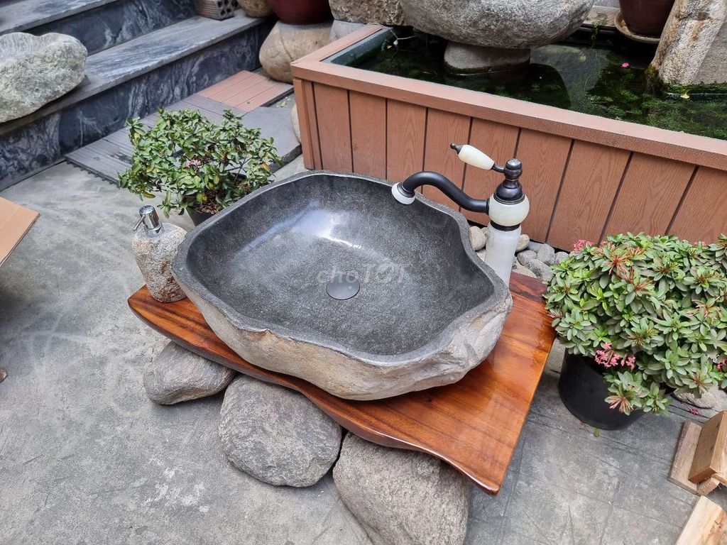 Bồn rửa bằng đá cuội nguyên khối size lớn 60cm. Mua bán Thiết bị vệ sinh, nhà tắm tại Thành phố Thủ Đức Tp Hồ Chí Minh được đăng bởi Nội Thất Tân Cổ Điển hình 1