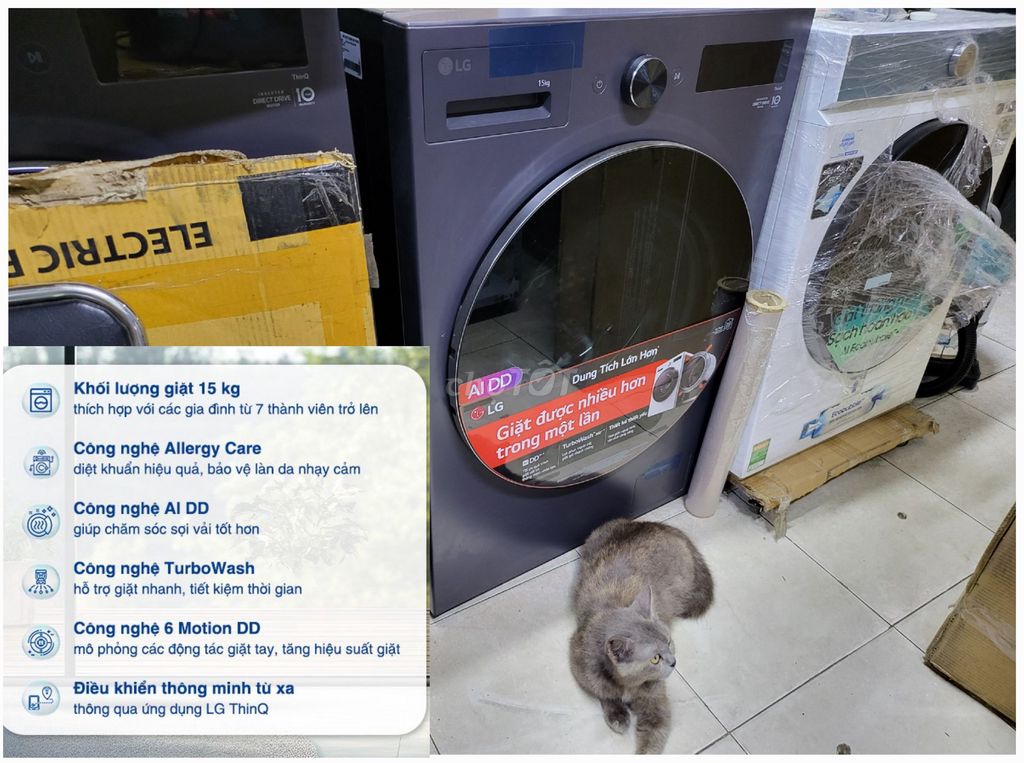 Máy giặt LG AI DD 15kg F2515SNTG 2025 MỚI💯%BH 2Năm. Mua bán Máy giặt tại Quận Phú Nhuận Tp Hồ Chí Minh được đăng bởi MINH VY hình 1