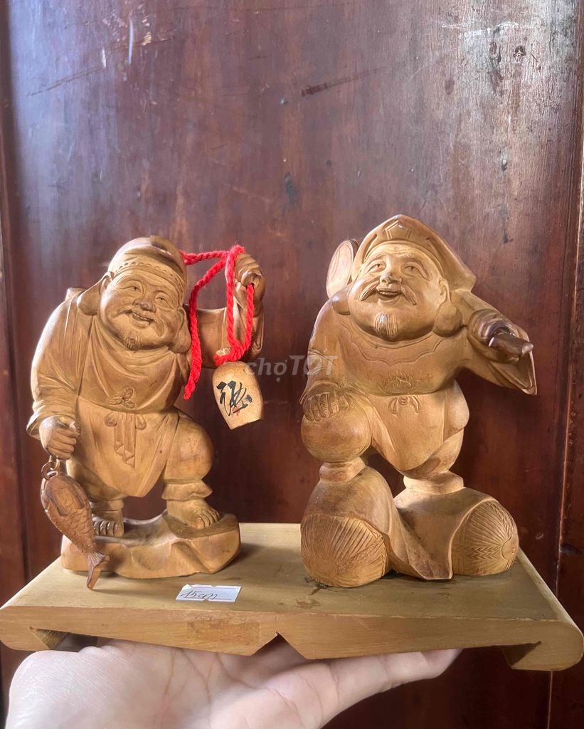 Tượng gỗ Ebisu Daikokuten Nhật Bản. Mua bán Đồ sưu tầm, đồ cổ tại Thành phố Châu Đốc An Giang được đăng bởi Lê Bình Cầm Đồ 2 hình 1