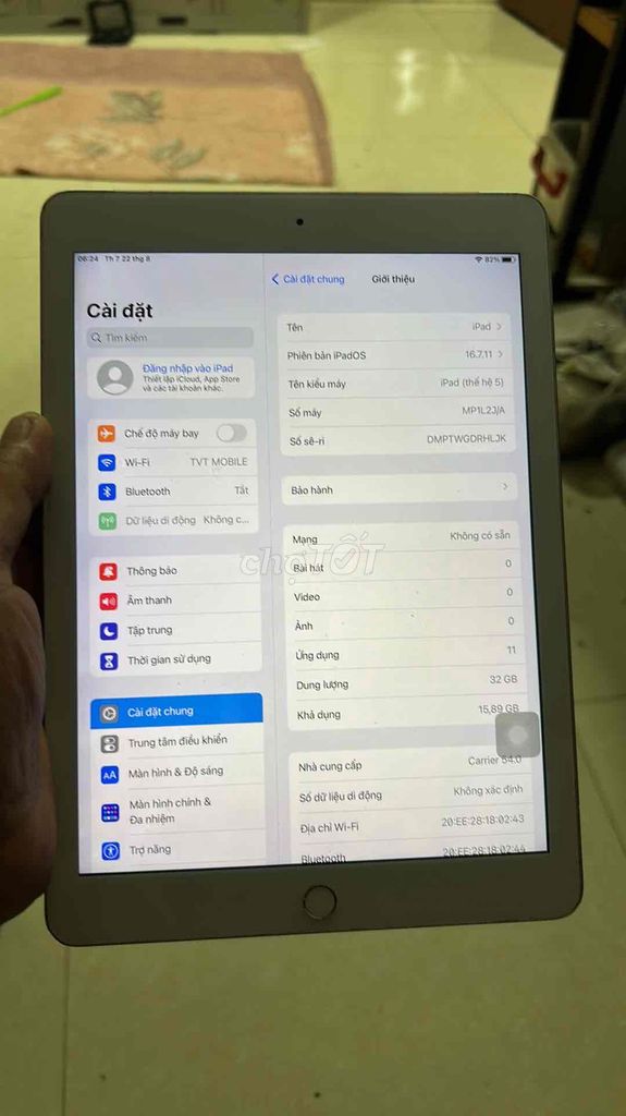 Apple iPad Gen 5 32GB WiFi + 4G Bạc Mất vân tay. Mua bán Máy tính bảng tại Quận Bình Thạnh Tp Hồ Chí Minh được đăng bởi Tấn Mobile hình 1