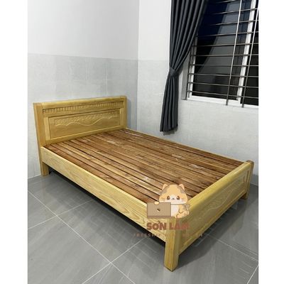 giường ngủ gỗ sồi -giường ngủ gỗ sồi vàng - giường