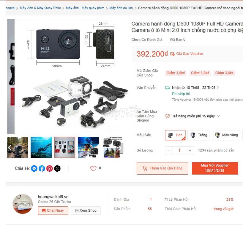Camera Hành Trình, Camera Thể Thao, Chống Nước. Mua bán Máy ảnh, Máy quay tại Thành phố Dĩ An Bình Dương được đăng bởi hàng mới thanh lý 1 nữa giá hình 1