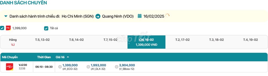 Hồ Chí Minh - Quảng Ninh  16/02/2025