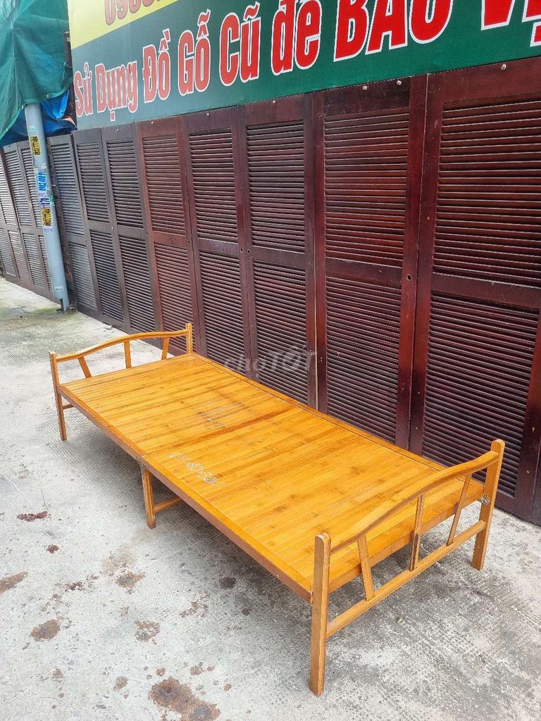 Giường gấp tre tự nhiên Vàng Cổ điển Gấp gọn. Mua bán Giường, chăn ga gối nệm tại Quận Bình Tân Tp Hồ Chí Minh được đăng bởi Đồ Gỗ Việt Xưa hình 1