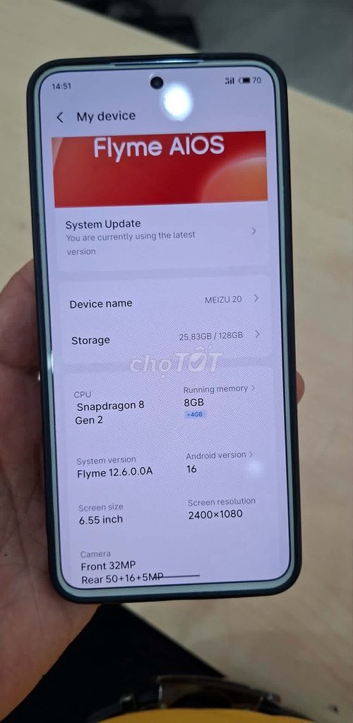 Meizu 20 128GB Xám. Mua bán Điện thoại tại Huyện Ân Thi Hưng Yên được đăng bởi quang  anh hình 1