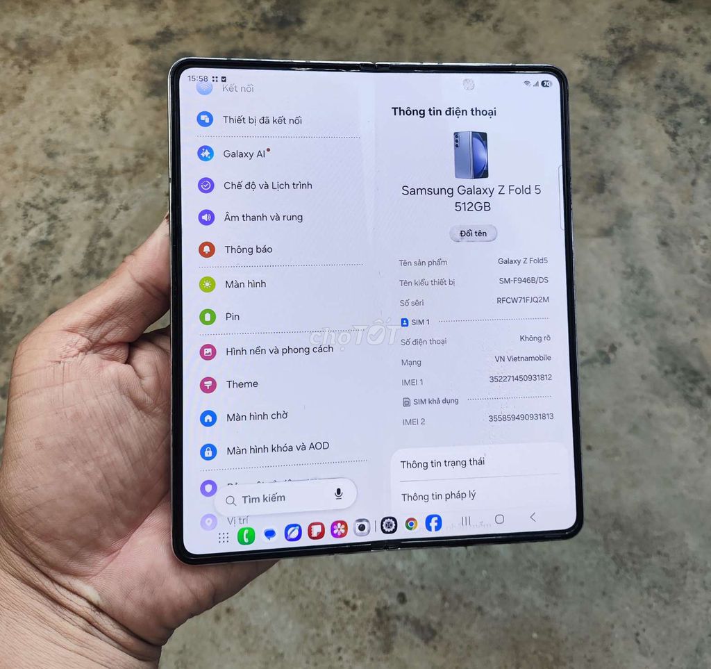 Samsung Galaxy Z Fold 5 512GB , Zin , Có Trao Đổi. Mua bán Điện thoại tại Thành phố Buôn Ma Thuột Đắk Lắk được đăng bởi DQ hình 1
