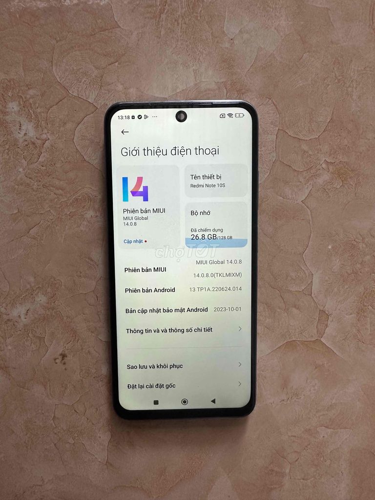Xiaomi Redmi Note 10S 128GB Trắng. Mua bán Điện thoại tại Huyện Châu Thành Kiên Giang được đăng bởi phát  hình 1