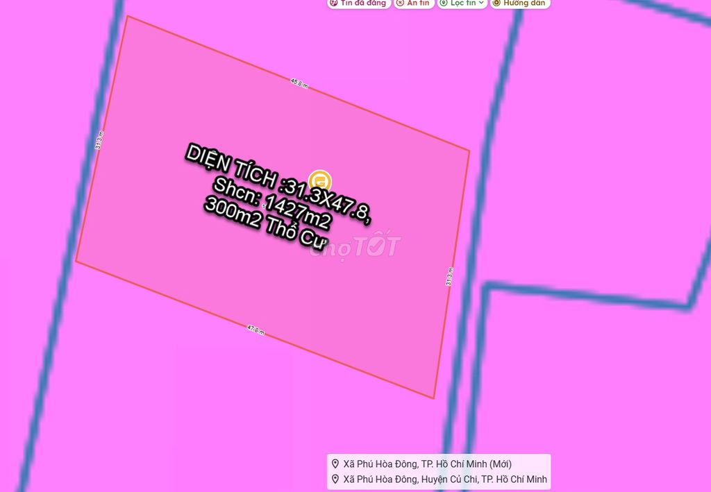 CHÍNH CHỦ BÁN ĐẤT GẤP 1427 m2 ,300m2 THỔ CƯ GIÁ CHỈ 5TR/M2.. Mua bán Đất tại Huyện Củ Chi Tp Hồ Chí Minh được đăng bởi Công Ty Cp Bất Động Sản Ngân Phú Thịnh hình 2