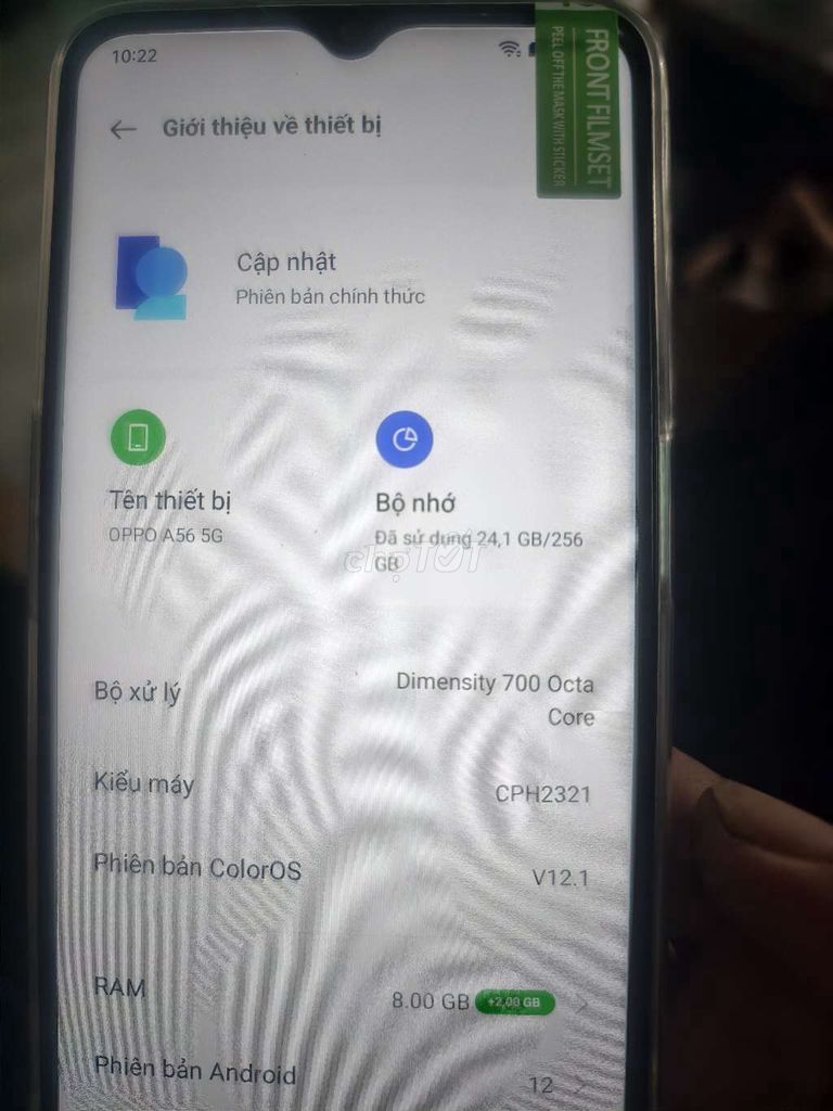 Oppo A56 5G 256GB Xám. Mua bán Điện thoại tại Huyện Mỏ Cày Bắc Bến Tre được đăng bởi Gió 71 hình 1