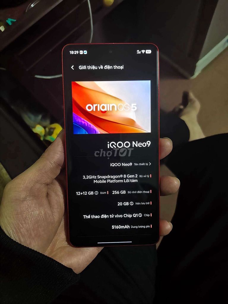 iQOO Neo 9 256GB Đỏ. Mua bán Điện thoại tại Huyện Thường Tín Hà Nội được đăng bởi Việt Anh hình 1
