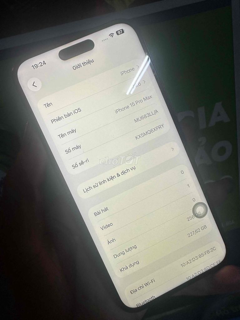 Apple iPhone 15 Pro Max 256GB Xám đã thay màn hình. Mua bán Điện thoại tại Quận Bình Tân Tp Hồ Chí Minh được đăng bởi nguyễn sang  hình 1