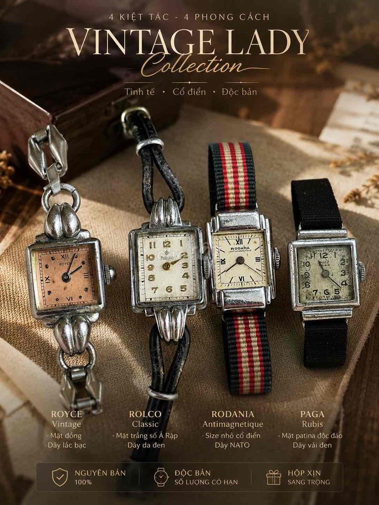 Đồng hồ Royce Vintage Nữ Cơ Cót Thụy Sĩ. Mua bán Đồ sưu tầm, đồ cổ tại Quận Sơn Trà Đà Nẵng được đăng bởi Anh Tuan Doan hình 1