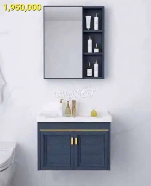 Bộ tủ lavabo 60x48cm gồm gương vòi tủ