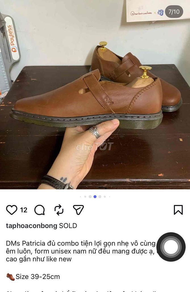 Giày lười Dr. Martens Patricia Nâu Size 39. Mua bán Giày dép tại Quận Bình Thạnh Tp Hồ Chí Minh được đăng bởi Anh  hình 1
