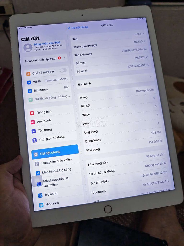 Apple iPad Pro 12.9 inch 128GB. Mua bán Máy tính bảng tại Huyện Sóc Sơn Hà Nội được đăng bởi Nguyễn Nam hình 1