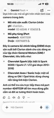 Camera lùi Clarion Chevrolet CC-6214U/CC6213