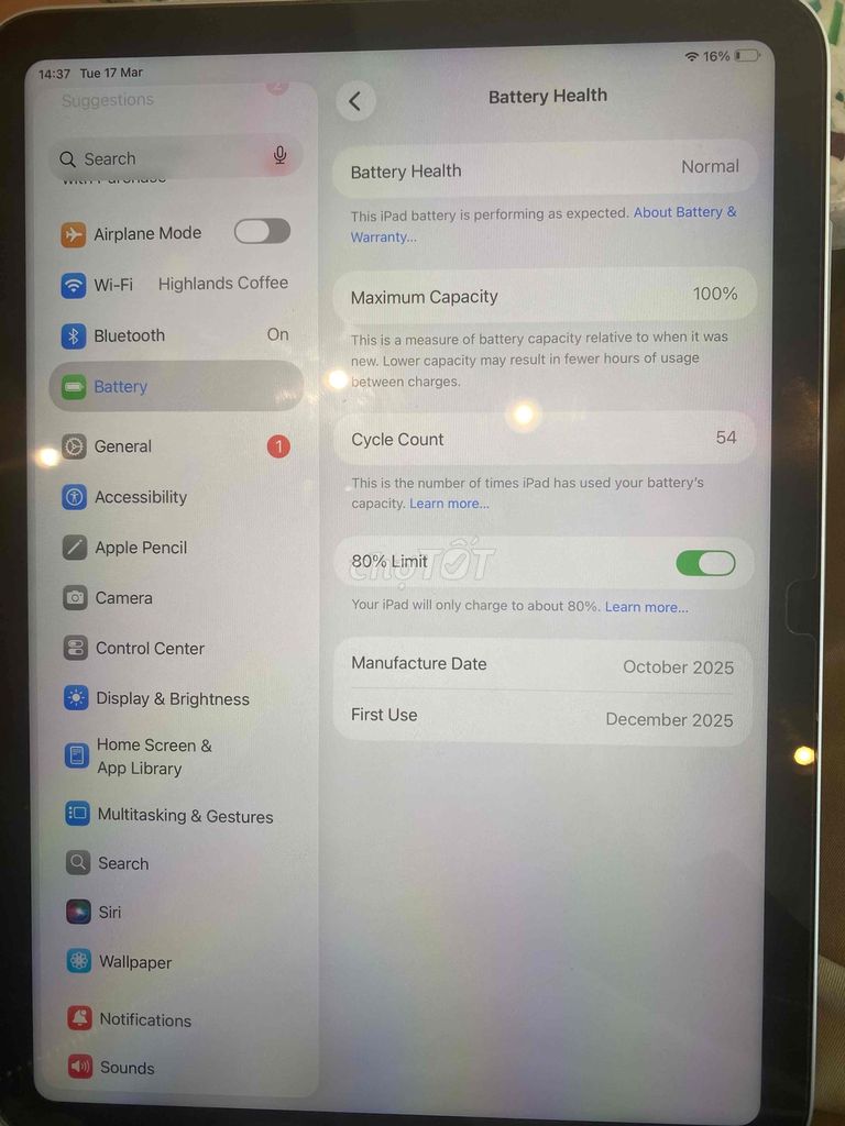 Apple iPad A16 128GB Bạc Như mới. Mua bán Máy tính bảng tại Quận Đống Đa Hà Nội được đăng bởi Khổng NgọcAnh hình 1