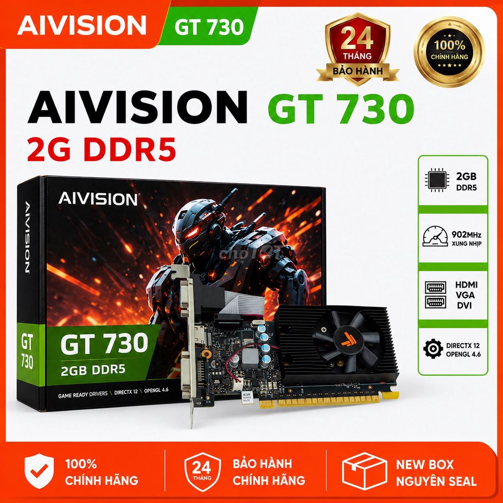 🔥 CARD MÀN HÌNH AIVISION GT 730 2GB DDR5 NEW BOX 🔥. Mua bán Linh kiện (RAM, Card...) tại Quận 6 Tp Hồ Chí Minh được đăng bởi Trần Thành Đại hình 1