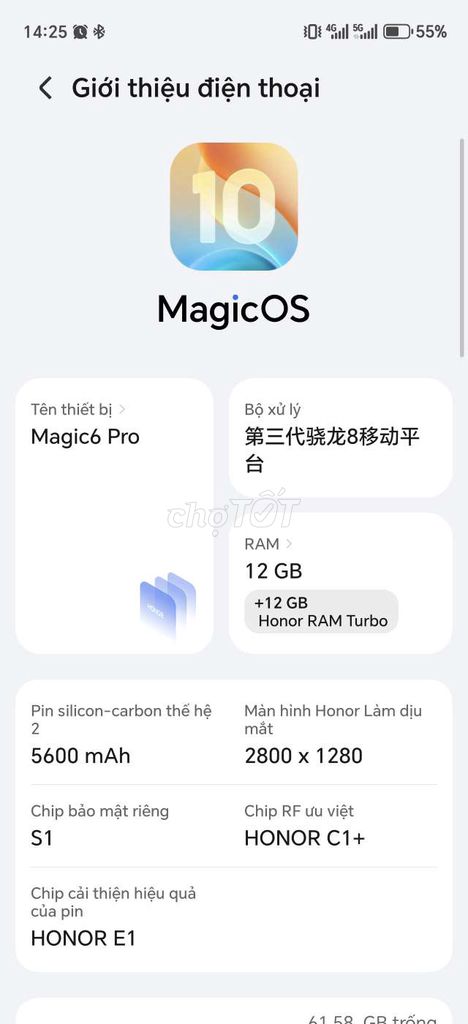 Honor Magic6 Pro Trắng. Mua bán Điện thoại tại Quận Tây Hồ Hà Nội được đăng bởi anh anh hình 1