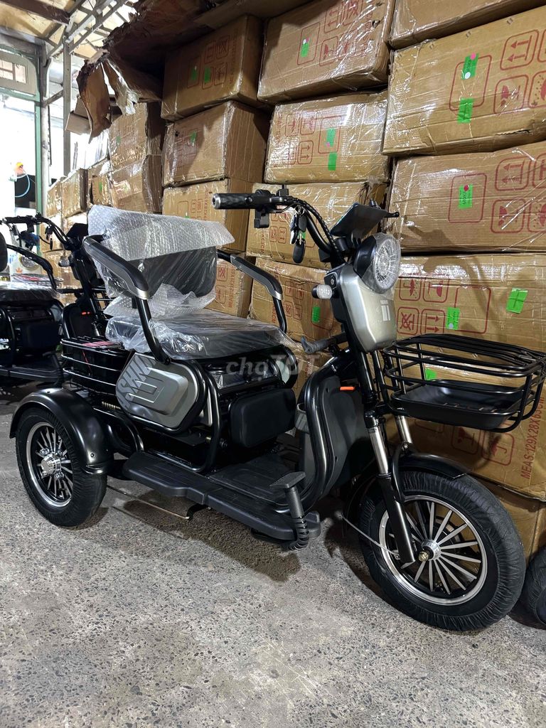 Xe điện 3 bánh lớn lốp  300-10 chạy 60/70km