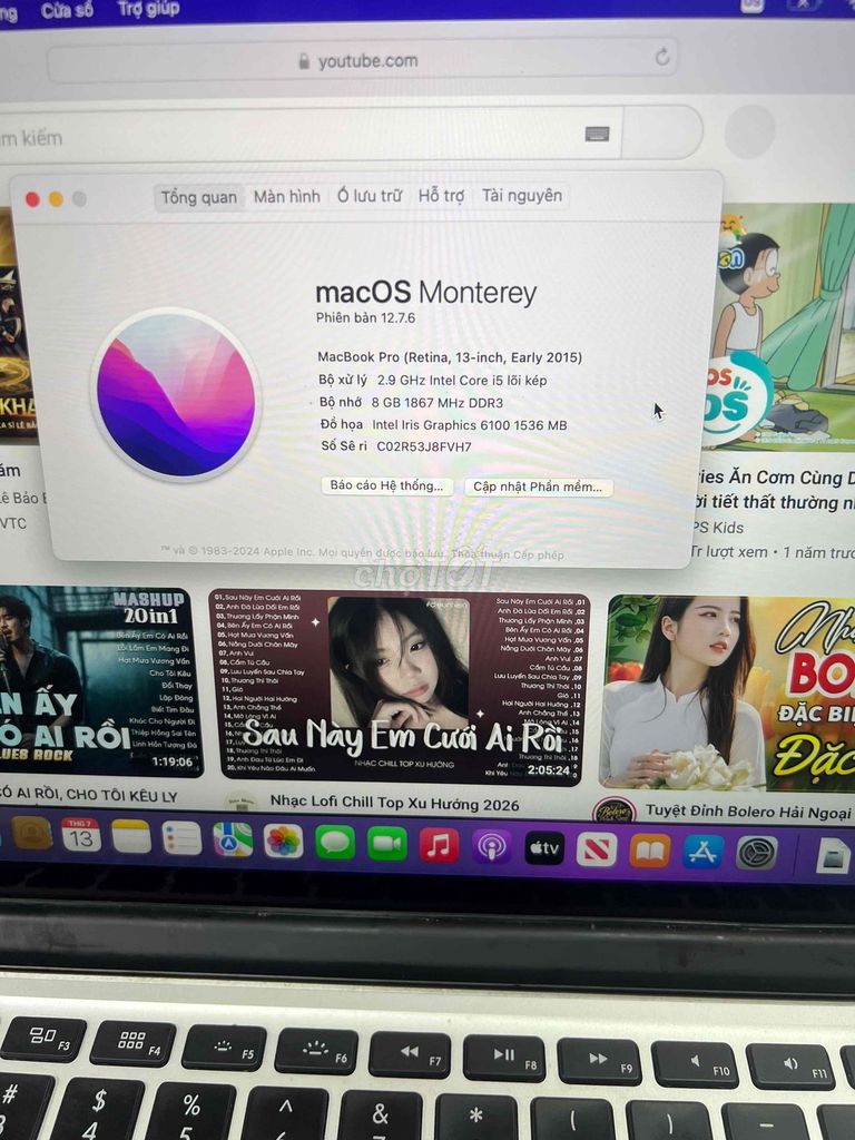 Apple MacBook Pro Retina 2015 i5 8GB/500GB Bạc. Mua bán Laptop tại Thành phố Tân An Long An được đăng bởi lê văn thái hình 1