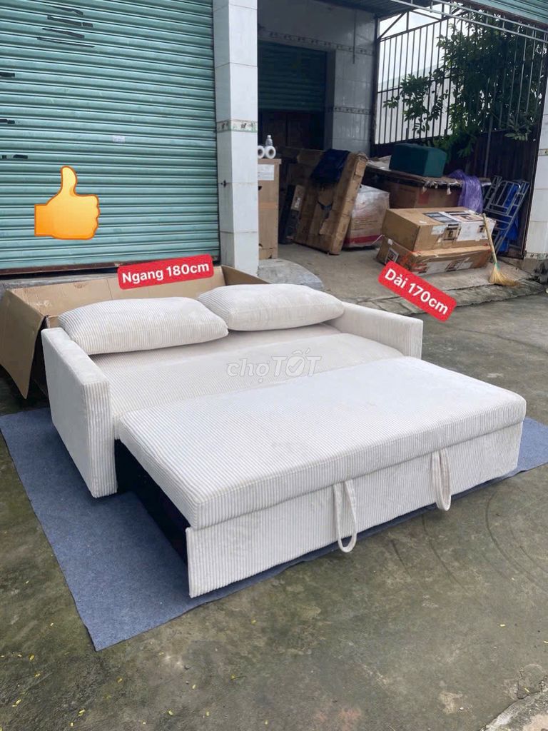 Ghế sofa giường vải Trắng kem. Mua bán Giường, chăn ga gối nệm tại Quận Hồng Bàng Hải Phòng được đăng bởi Đặng Duy Đông hình 1