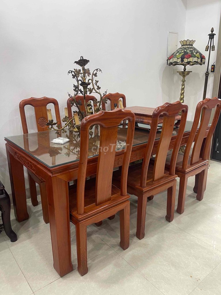 Bộ bàn ăn Gỗ Đồng Kỵ Nâu đỏ 6 ghế. Mua bán Bàn ghế tại Quận Hà Đông Hà Nội được đăng bởi thu hien nguyen hình 1